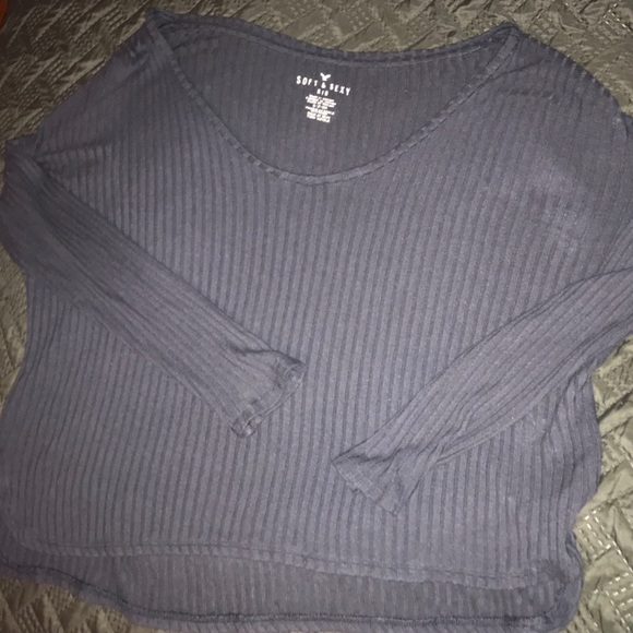 American Eagle Outfitters Tops - American Eagle Soft & Sexy Navy Ribbed Top